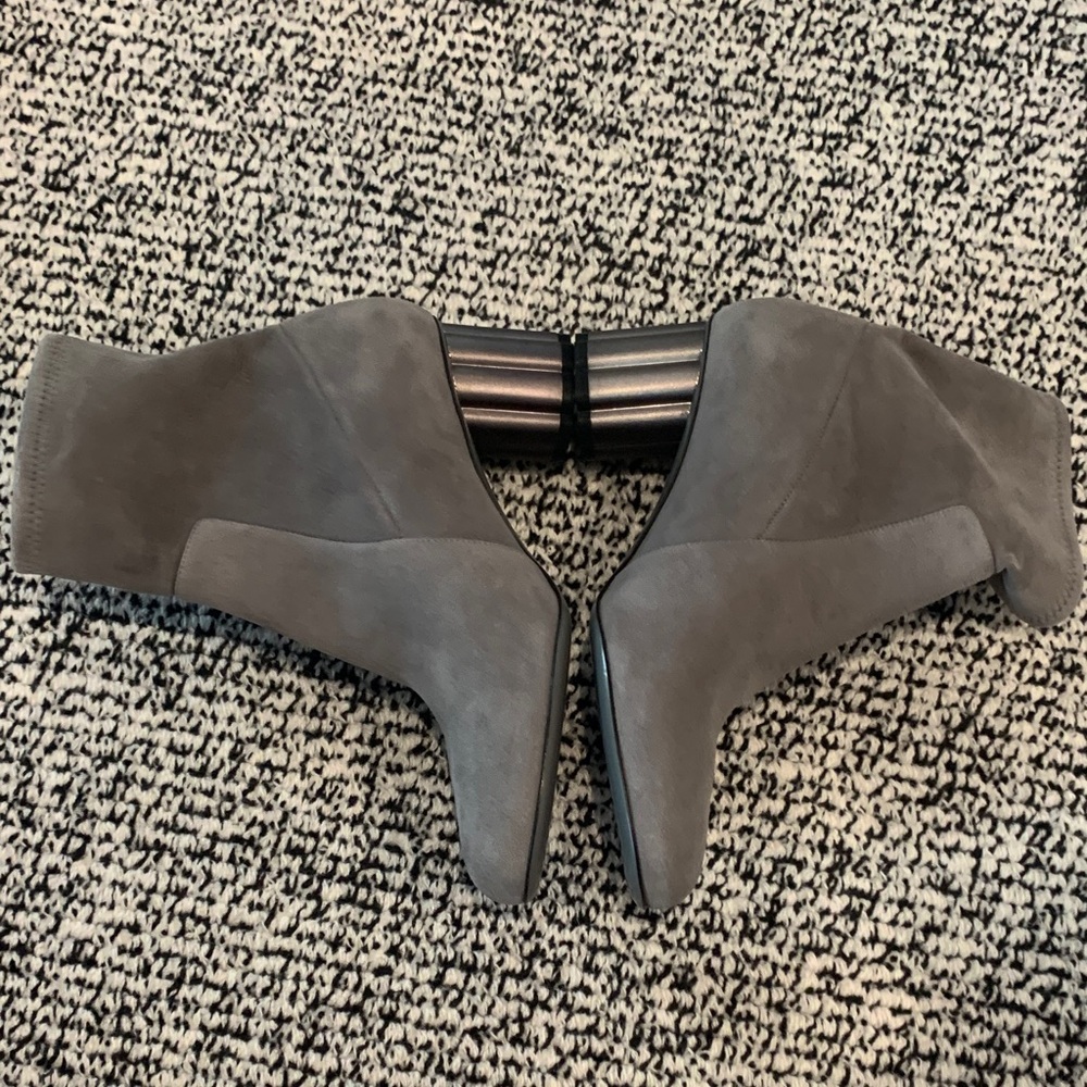 Salvatore Ferragamo Women’s Grey Suede Ankle Boots - Sleek Stretch Chelsea Style